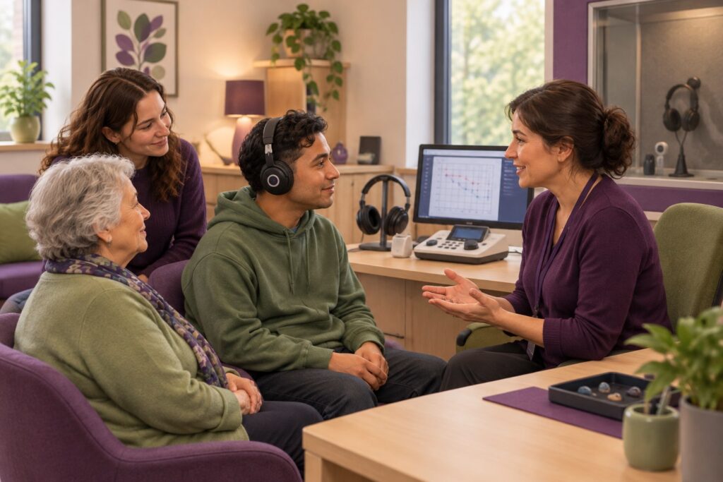 Accessible Audiology Appointments for Autism, Dementia and Sensory Needs 2 Welcoming audiology appointment showing communication support for patients with sensory and cognitive needs